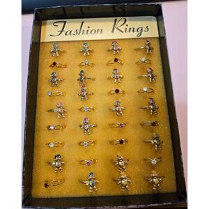 Set of 36 vintage children's size fashion rings